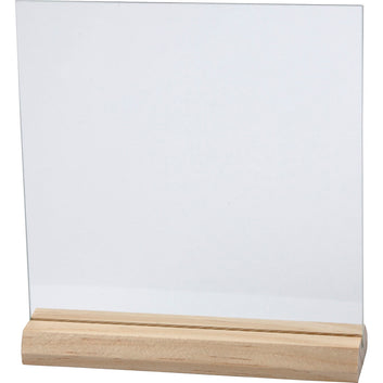 Glass Plate with Wooden Holder