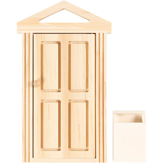 Door with cornice and mailbox
